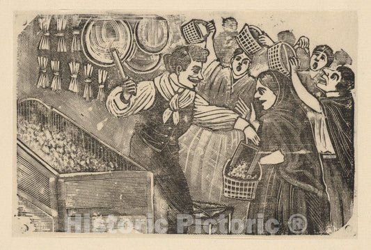 Art Print : José Guadalupe Posada - The Corn Vendor who Does not Ask for Money : Vintage Wall Art