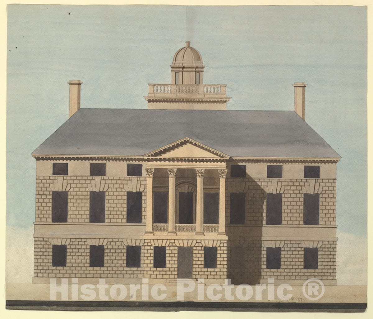 Art Print : Charles James Richardson - Album of Architectural Sketches and Drawings : Vintage Wall Art