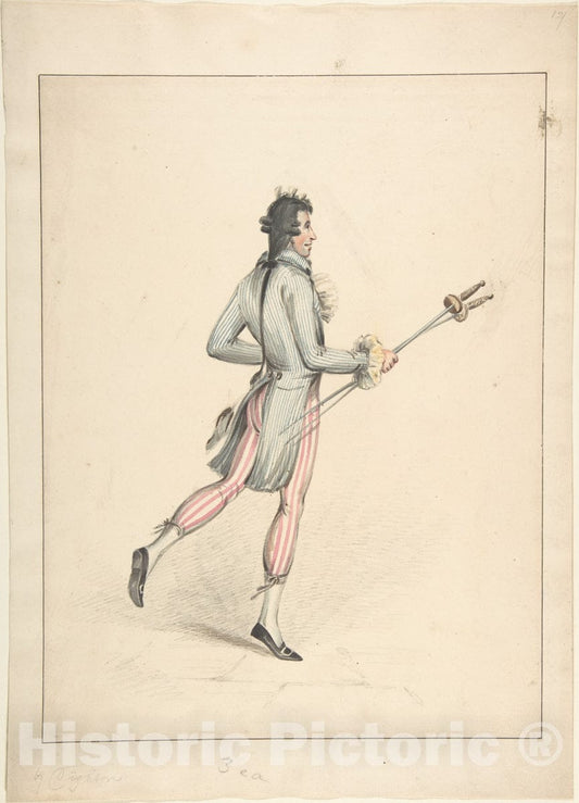 Art Print : Robert Dighton The Elder - Costume Design 2 : Vintage Wall Art