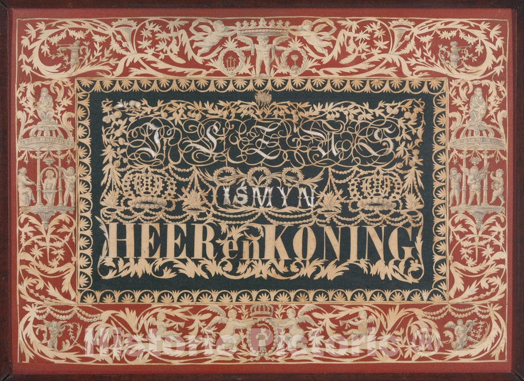Art Print : Anonymous, Netherlandish, 19th Century - Jezus is myn Heer en Koning : Vintage Wall Art