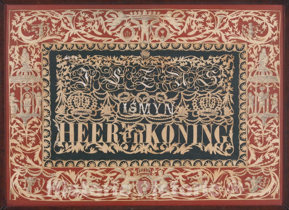 Art Print : Anonymous, Netherlandish, 19th Century - Jezus is myn Heer en Koning : Vintage Wall Art