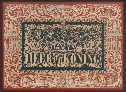 Art Print : Anonymous, Netherlandish, 19th Century - Jezus is myn Heer en Koning : Vintage Wall Art