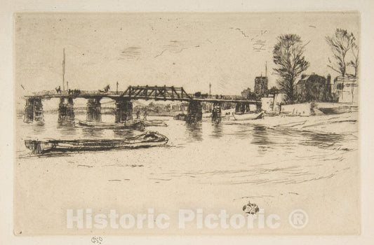Art Print : James McNeill Whistler - Fulham (Chelsea) 1 : Vintage Wall Art