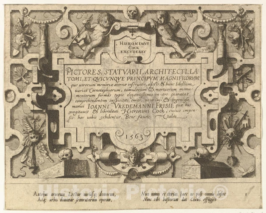 Art Print : Hans Vredeman de Vries - Cœnotaphiorum (Title Page) : Vintage Wall Art