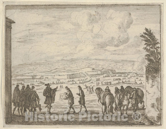 Art Print : Francesco I d'Este Builds The Fortresses of Modena for The Security of his People - Artist: Bartolomeo Fenice (Fenis) - Created: 1659 : Vintage Wall Art