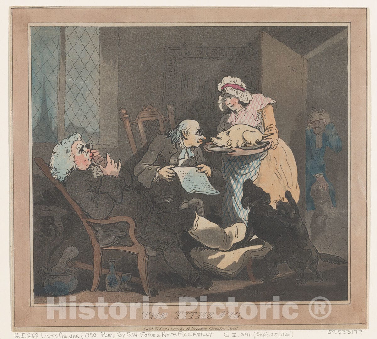 Art Print : Thomas Rowlandson - Tithe Pig 2 : Vintage Wall Art