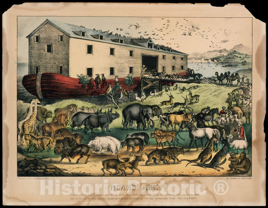 Art Print : Currier & Ives - Noah's Ark : Vintage Wall Art