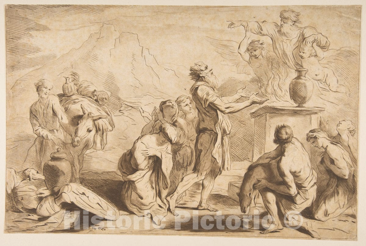 Art Print : Francesco Bartolozzi - The Sacrifice of Noah : Vintage Wall Art