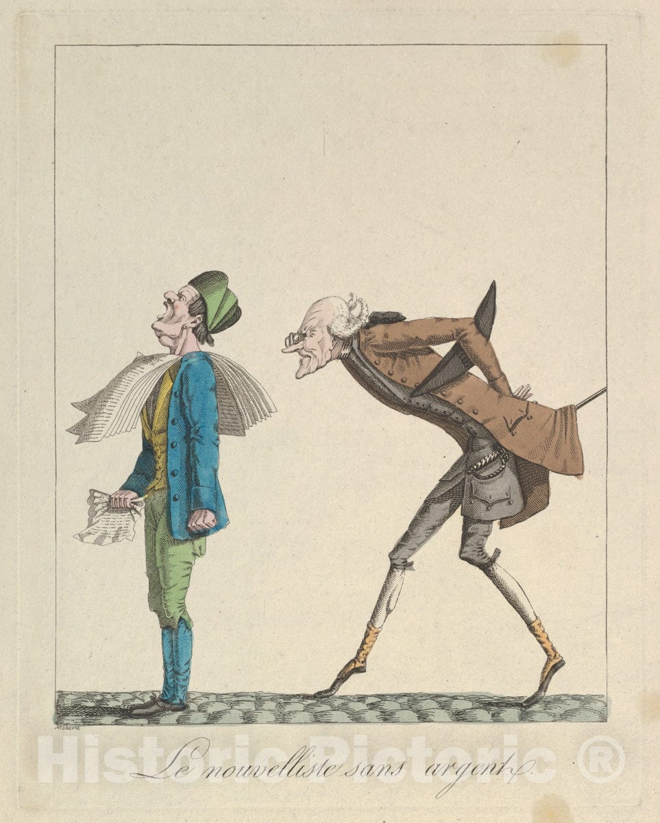 Art Print : Louis Maleuvre - Le Nouvelliste Sans Argent : Vintage Wall Art
