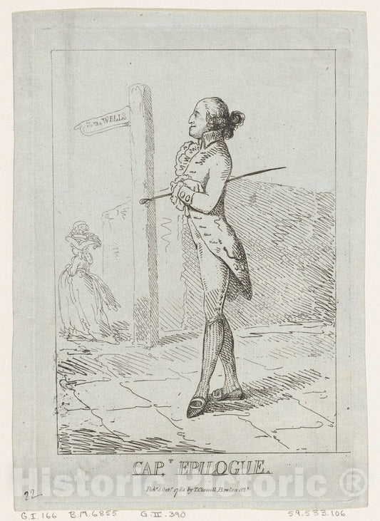 Art Print : Thomas Rowlandson - Captain Epilogue 1 : Vintage Wall Art