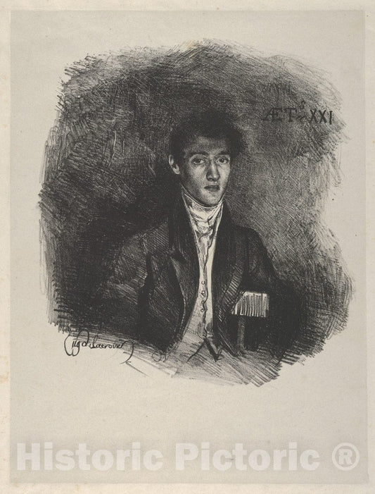 Art Print : Eugène Delacroix - Baron Schwiter (Louis Auguste Schwiter, 1805-1889) : Vintage Wall Art