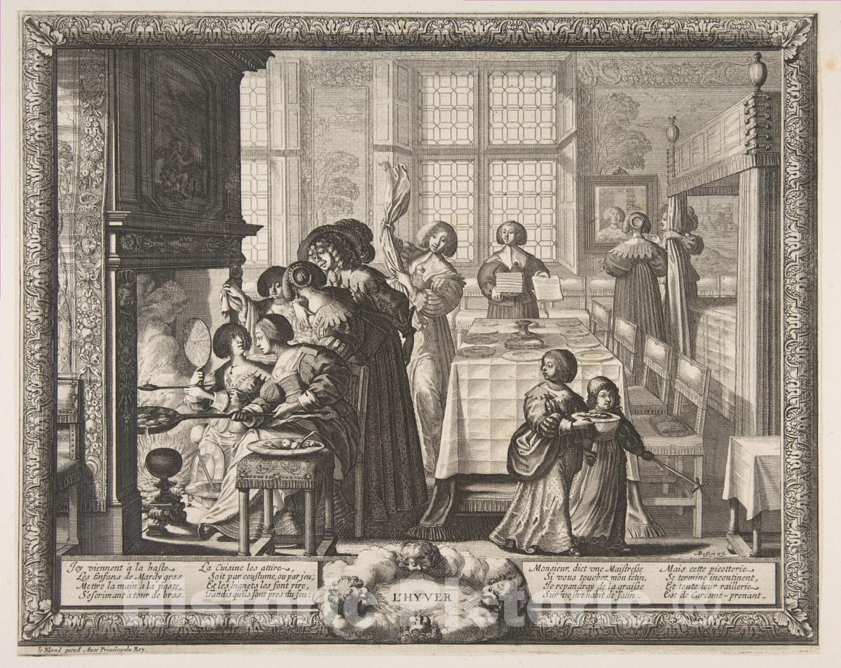 Art Print : Abraham Bosse - Winter 1 : Vintage Wall Art