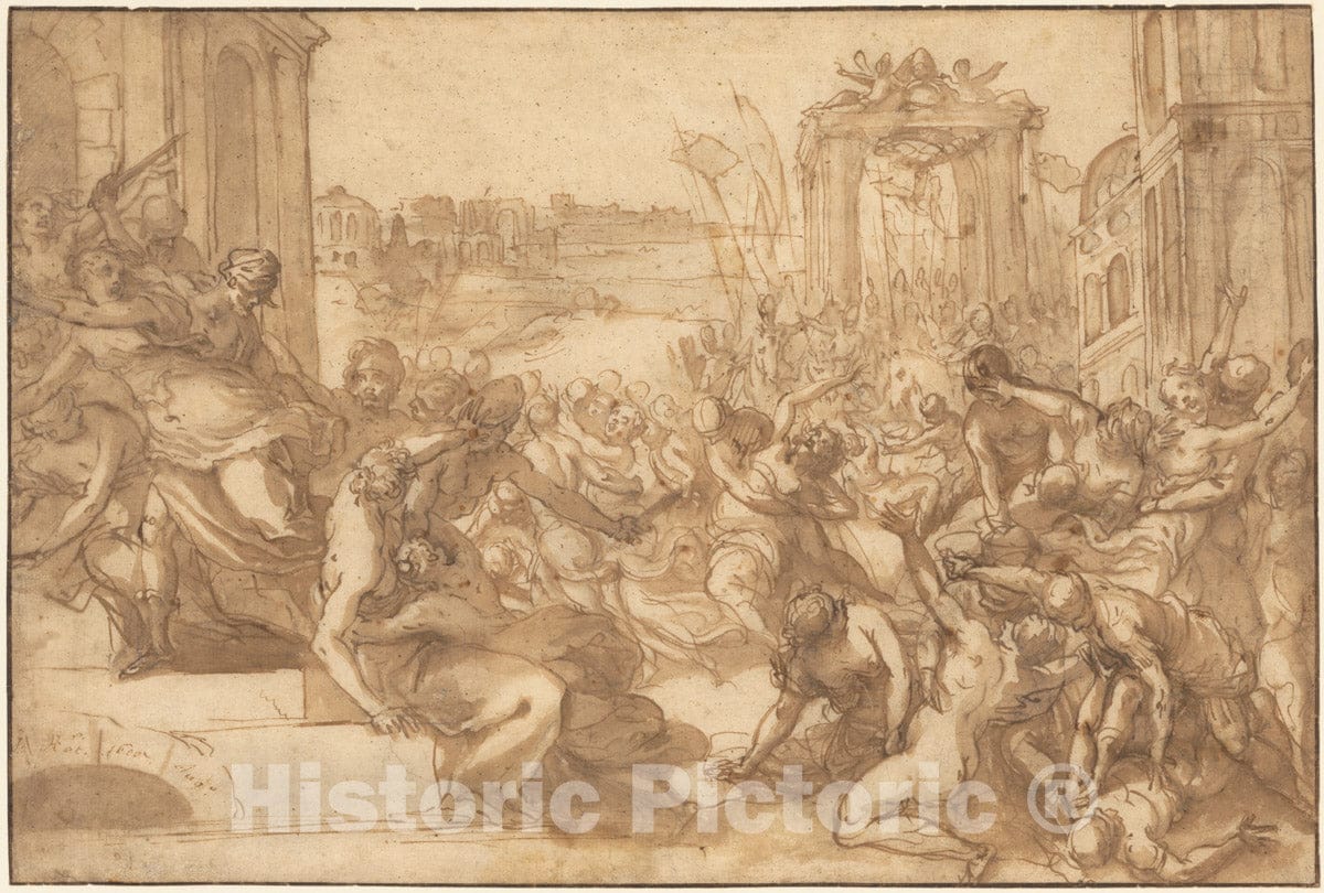 Art Print : Hans Rottenhammer, I - Rape of The Sabines : Vintage Wall Art