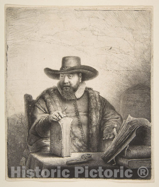 Art Print : Rembrandt (Rembrandt Van Rijn) - Cornelis Claesz Anslo, Mennonite Preacher : Vintage Wall Art