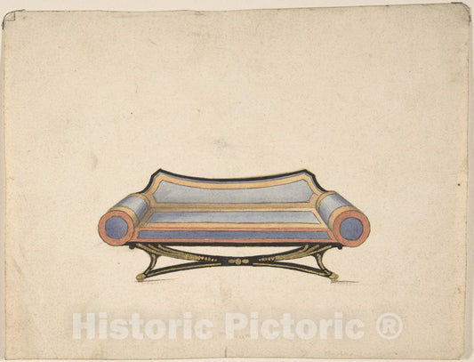 Art Print : Gillows - Design for a Sofa 2 : Vintage Wall Art