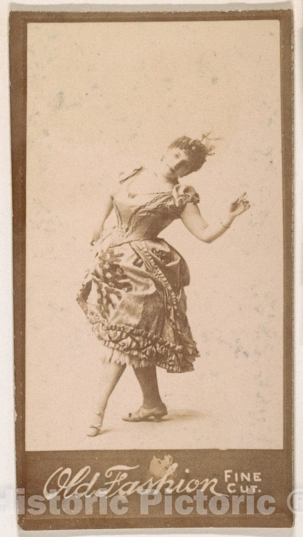 Photo Print : Dancer, from The Actresses Series (N664) Promoting Old Fashion Fine Cut Tobacco 1 v.1 : Vintage Wall Art