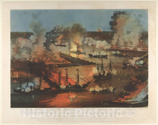 Art Print : The Splendid Naval Triumph on The Mississippi, April 24th, 1862" - Artist: Currier & Ives - Created: 1862 : Vintage Wall Art