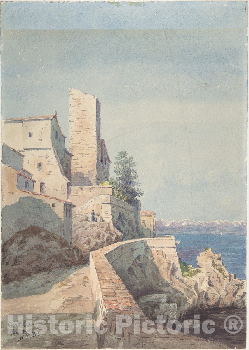 Art Print : Henry Victor Burgy - Antibes : Vintage Wall Art