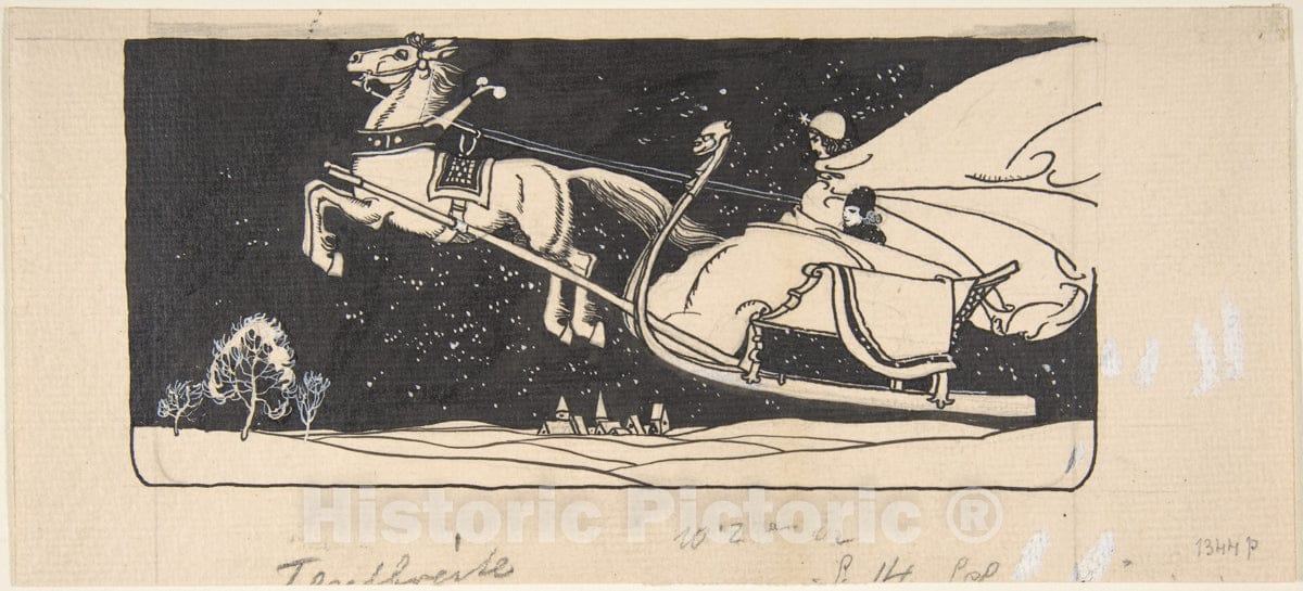 Art Print : Franz Wacik - The Snow Queen, Illustrations to Hans Christian Andersen : Vintage Wall Art