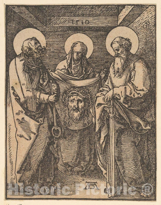 Art Print : Albrecht Dürer - Saint Veronica Between Saints Peter and Paul, from The Little Passion (Copy) : Vintage Wall Art