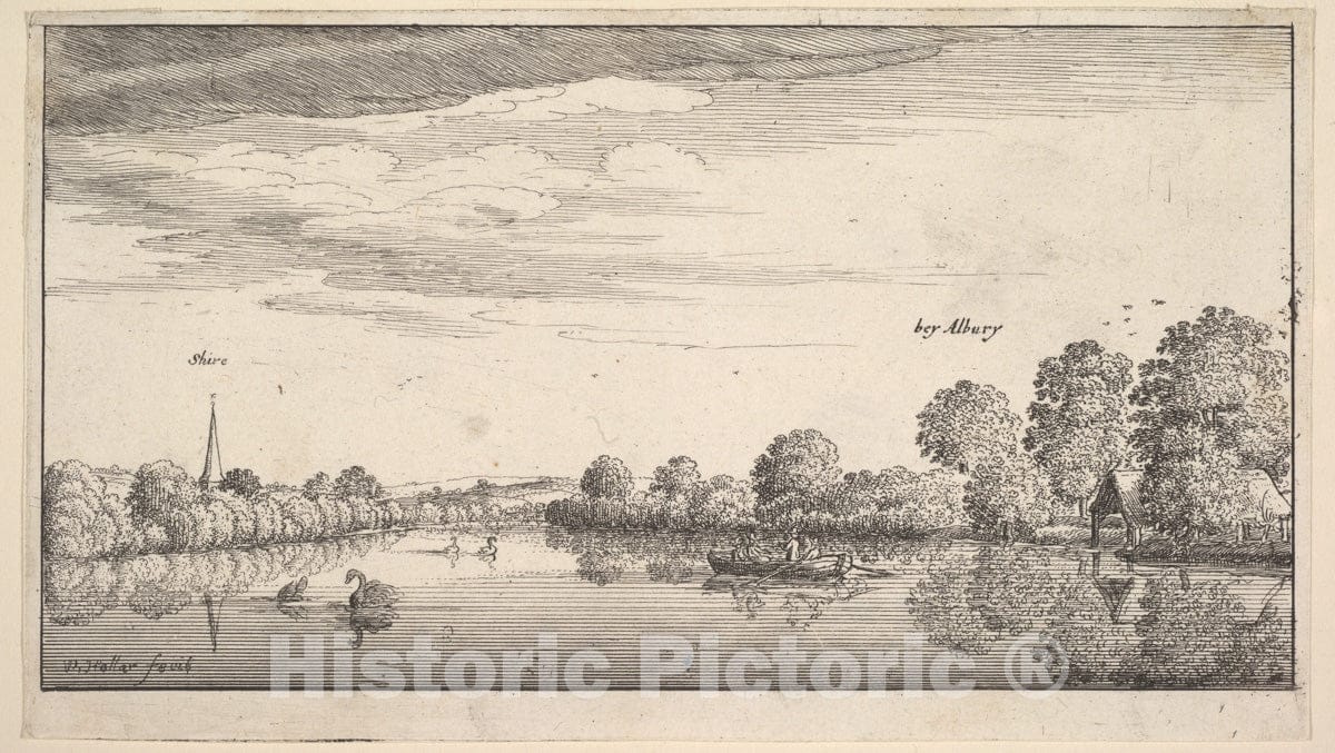 Art Print : Wenceslaus Hollar - Albury - 423212 : Vintage Wall Art