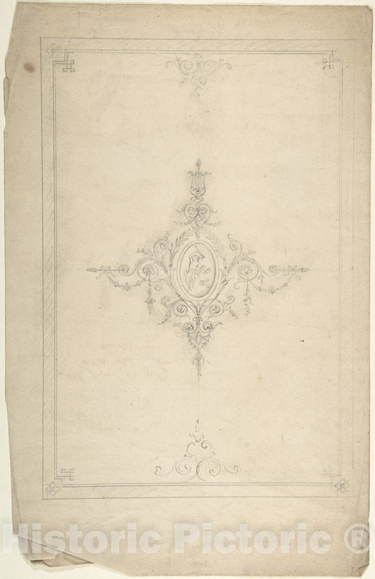 Art Print : British, 19th Century - Ceiling Design 2 : Vintage Wall Art