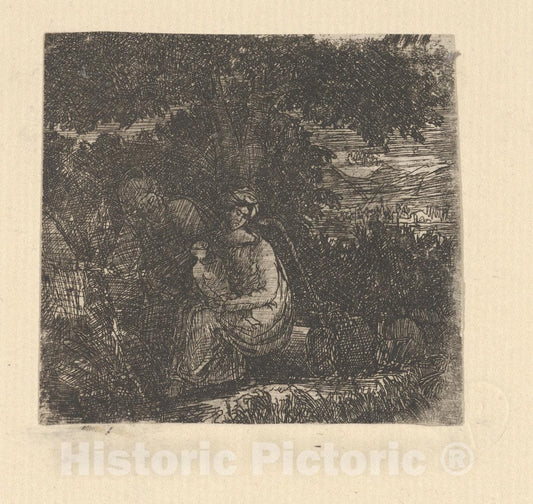Art Print : Rodolphe Bresdin - La Sainte Famille (The Holy Family) 2 : Vintage Wall Art