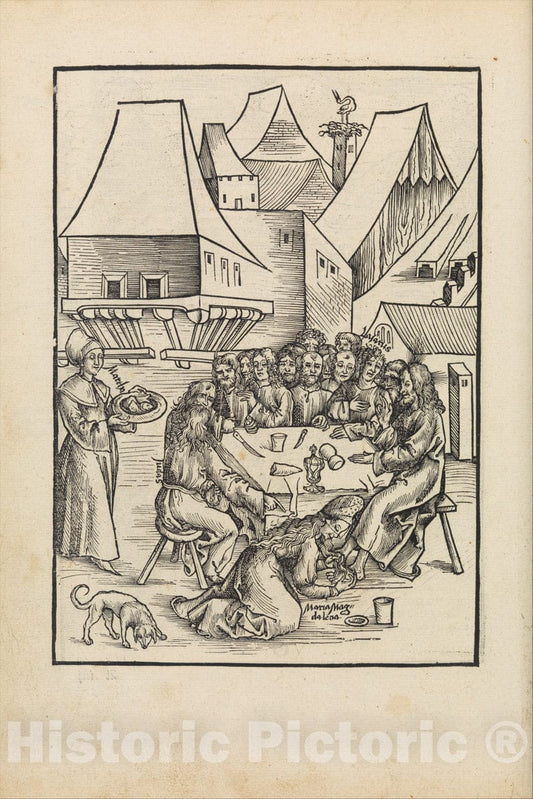 Art Print : Edited by Johann Ringmann - Der text des Passions oder leydens christi auß den vier evangelisten zusammen in ein Sinn bracht mit schönen figuren : Vintage Wall Art