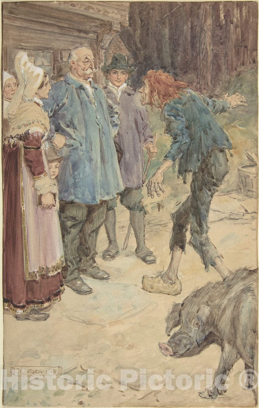 Art Print : Charles Edmund Brock - Illustration for Little Peter: A Christmas Morality for Children of Any Age 4 : Vintage Wall Art