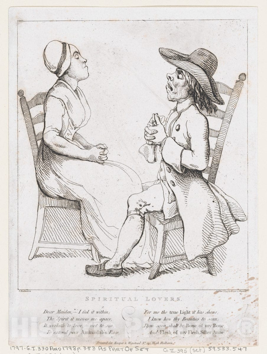 Art Print : Thomas Rowlandson - Spiritual Lovers : Vintage Wall Art