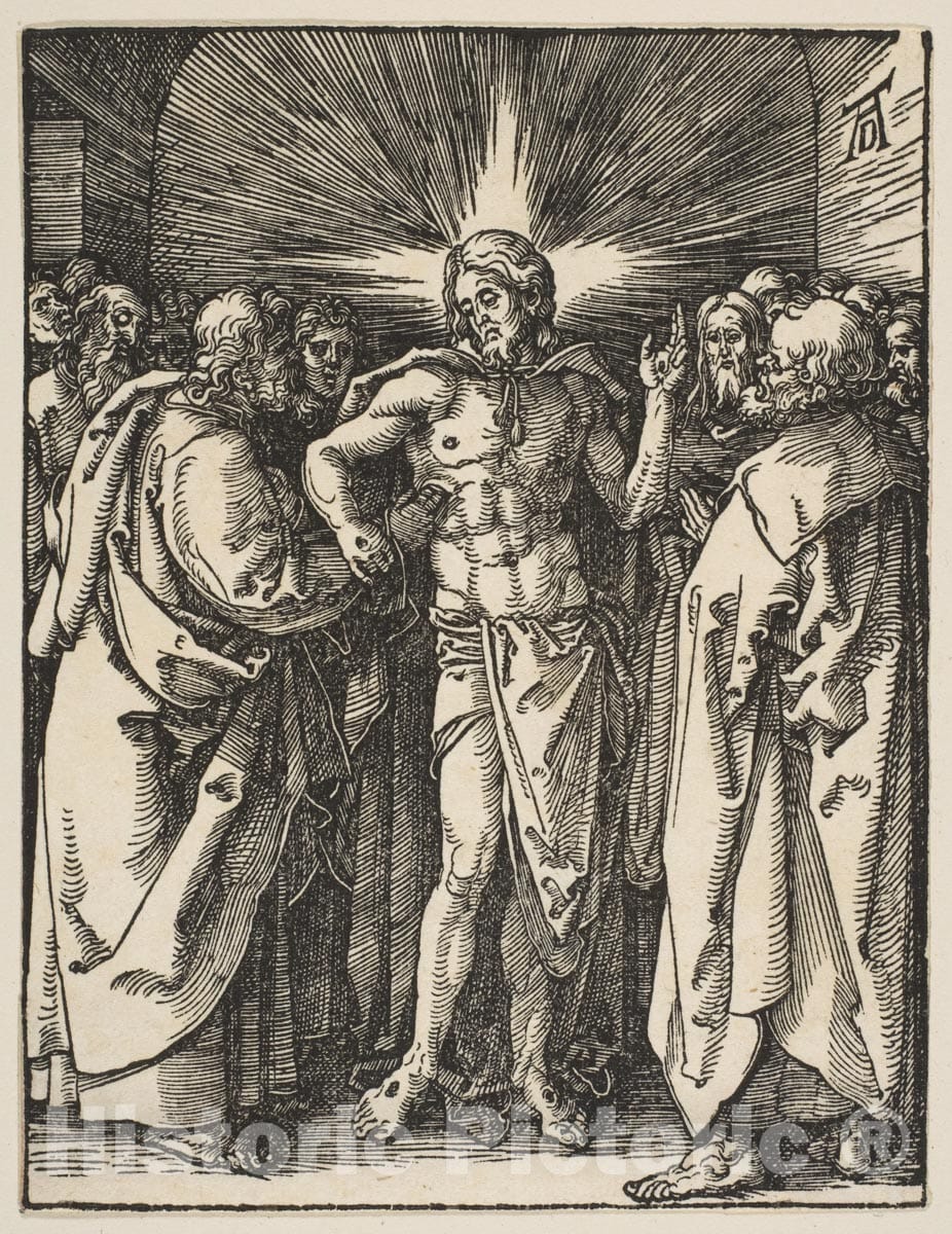 Art Print : Albrecht Dürer - The Doubting Thomas, from The Small Passion 1 : Vintage Wall Art