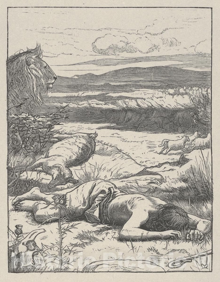 Art Print : Sir John Everett Millais - The Good Shepherd (The Parables of Our Lord and Saviour Jesus Christ) : Vintage Wall Art