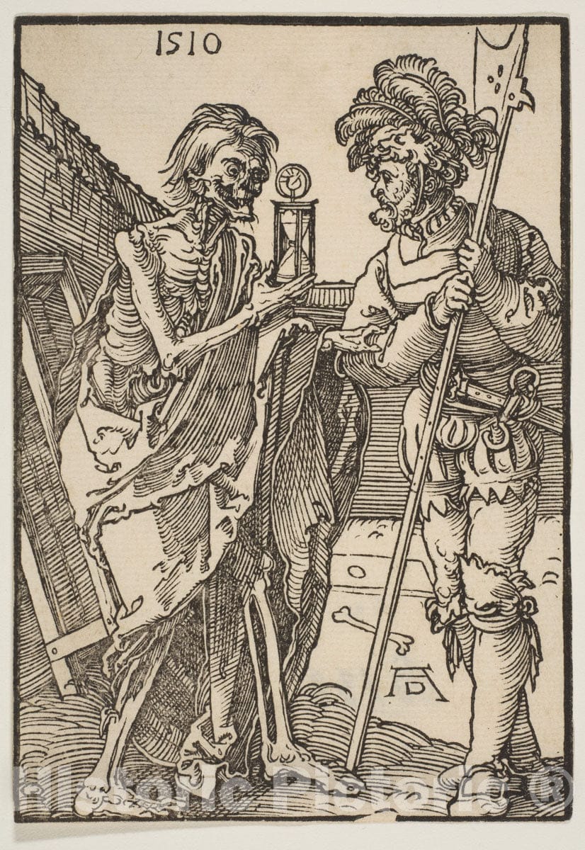Art Print : Albrecht Dürer - Death and The Lansquenet : Vintage Wall Art