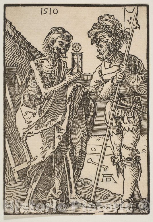 Art Print : Albrecht Dürer - Death and The Lansquenet : Vintage Wall Art