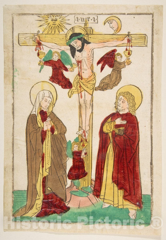 Art Print : Anonymous, German, 15th Century - Christ on The Cross : Vintage Wall Art