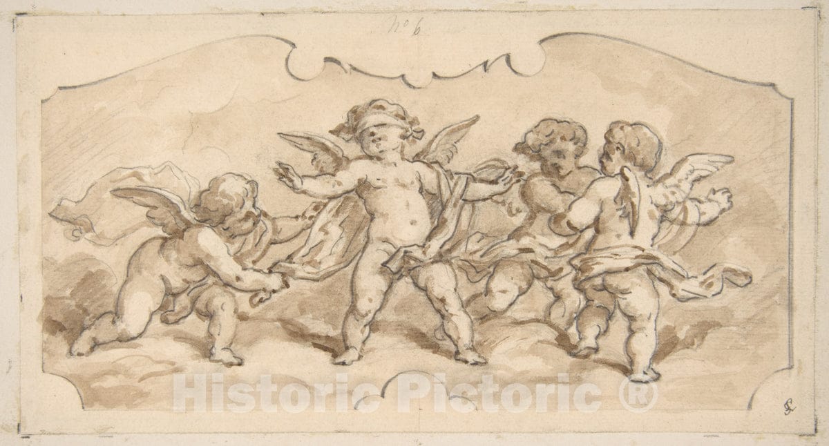 Art Print : Jules-Edmond-Charles Lachaise - Putti at Play 2 : Vintage Wall Art