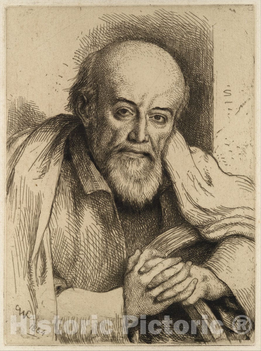Art Print : Charles West Cope - Portrait of Samuel Palmer : Vintage Wall Art