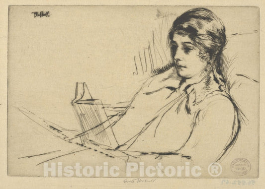 Art Print : Ernest Haskell - Reading : Vintage Wall Art