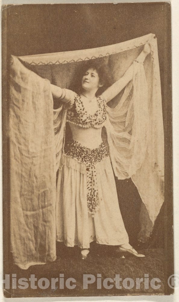 Photo Print : Dancer Holding Shawl Above Head, from The Actresses Series (N668) : Vintage Wall Art