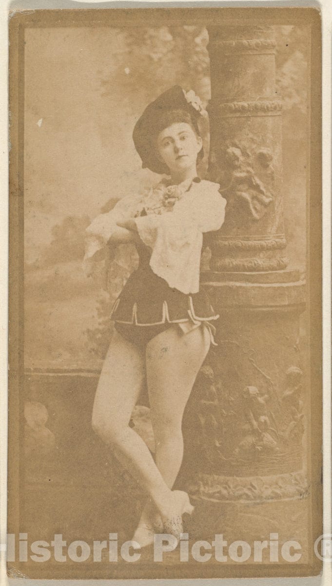 Photo Print : Actress Leaning Against Column, from The Actresses Series (N668) 1 : Vintage Wall Art