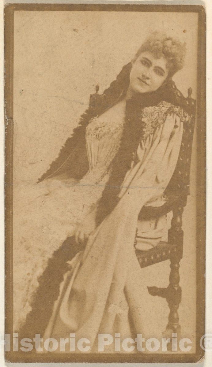 Photo Print : Actress Seated in Straight-Backed Chair, from The Actresses Series (N668) 2 : Vintage Wall Art