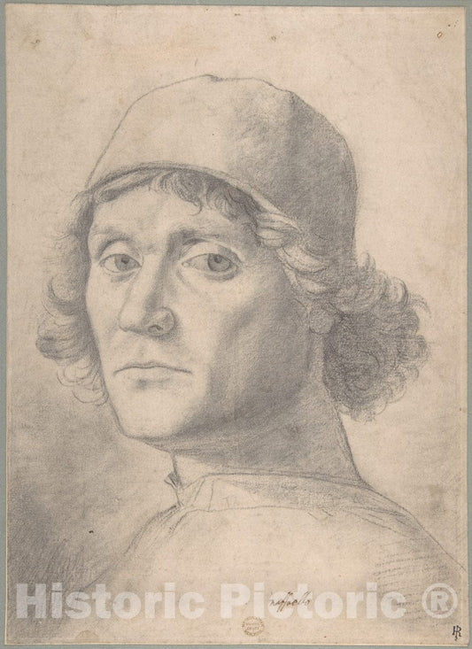 Art Print : Italian, 16th Century - Bust of a Man, His Gaze Directed Toward The Spectator : Vintage Wall Art