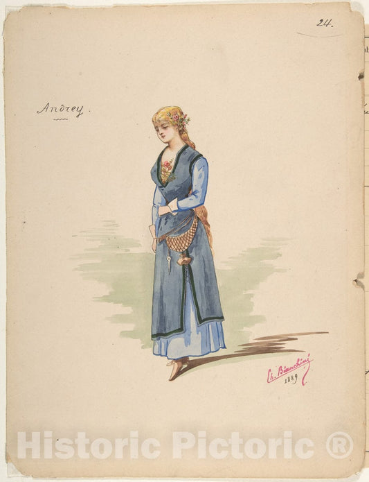 Art Print : Charles Bianchini - Costume Design for Andrey a