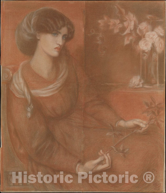 Art Print : Dante Gabriel Rossetti - Jane Morris: Study for Mariana : Vintage Wall Art
