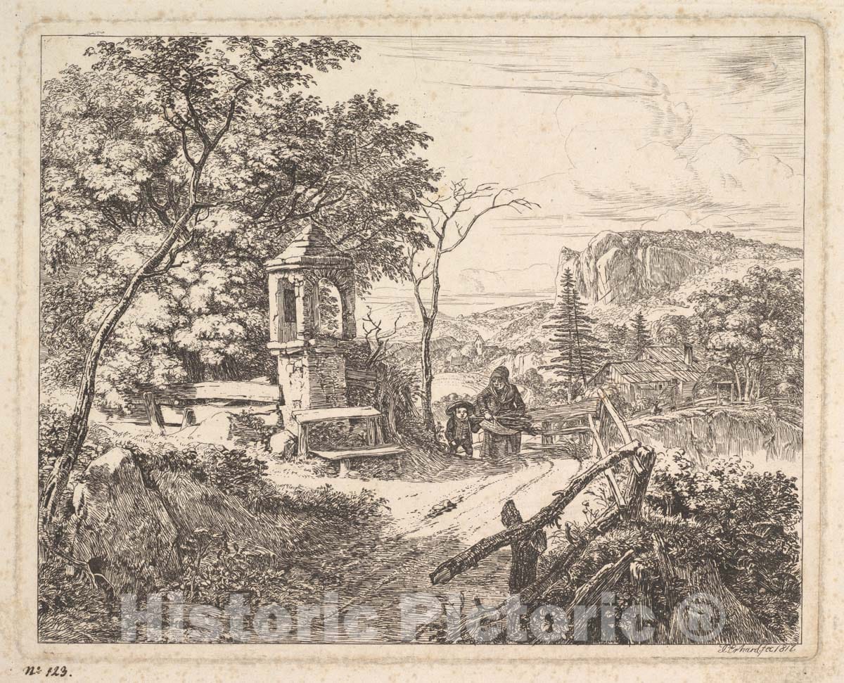 Art Print : Johann Christoph Erhard - The Grove with Boys : Vintage Wall Art