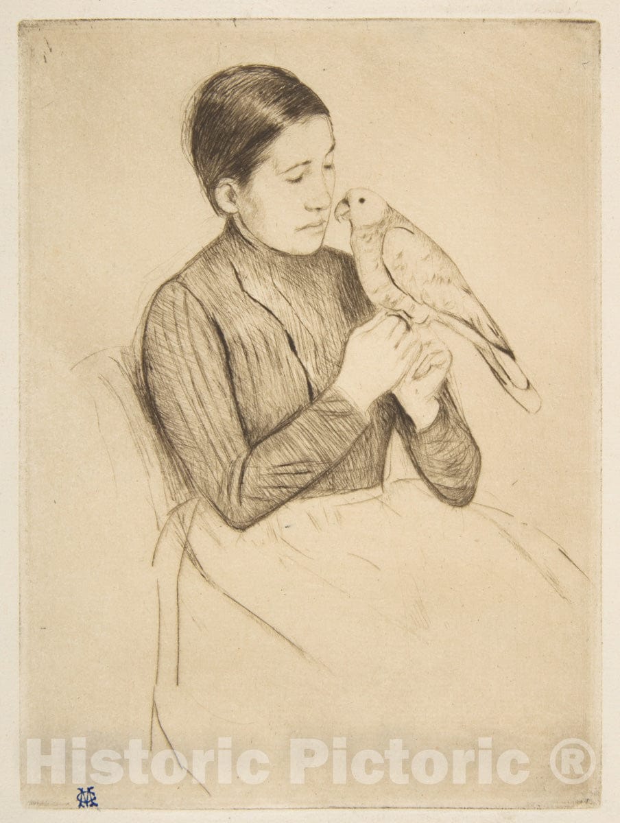 Art Print : Mary Cassatt - The Parrot 2 : Vintage Wall Art