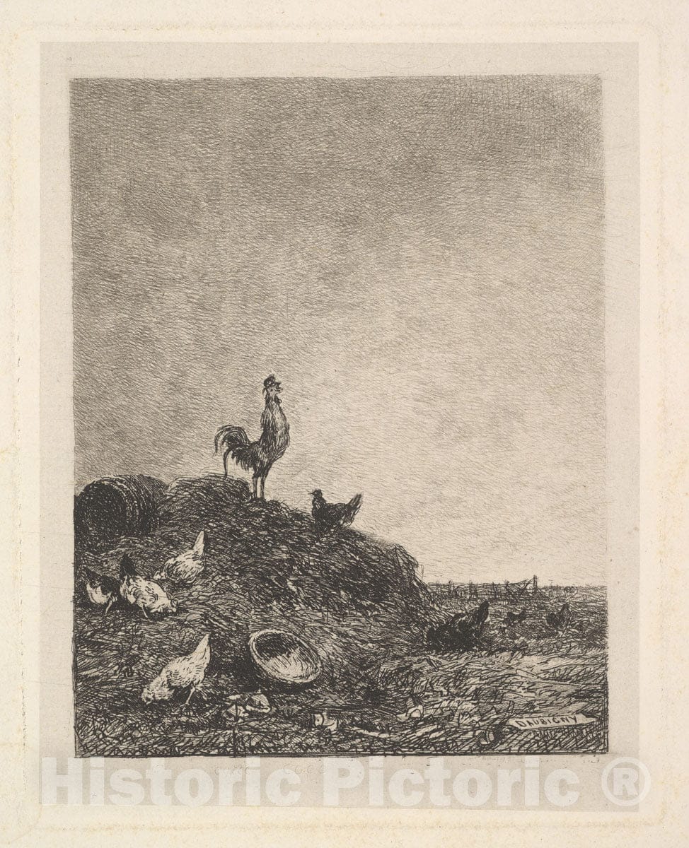 Art Print : Charles-François Daubigny - Dawn: The Cock's Crow : Vintage Wall Art