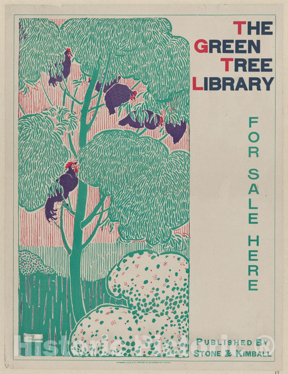 Art Print : Henry McCarter - The Green Tree Library : Vintage Wall Art