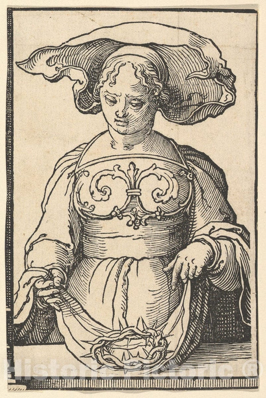Art Print : Lucas Van Leyden - Delphic Sibyl, from The Series of Sibyls : Vintage Wall Art