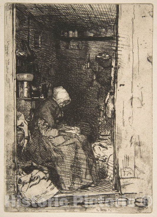 Art Print : James McNeill Whistler - La Vieille aux Loques 2 : Vintage Wall Art